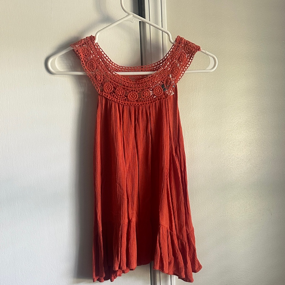 Orange Crochet Tank